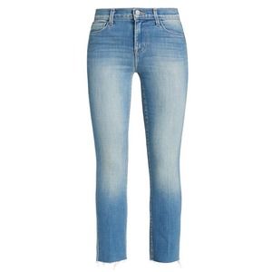 L’AGENCE NWOT Sada High Rise Cropped Slim Atlantic Medium Wash raw hem jeans 25